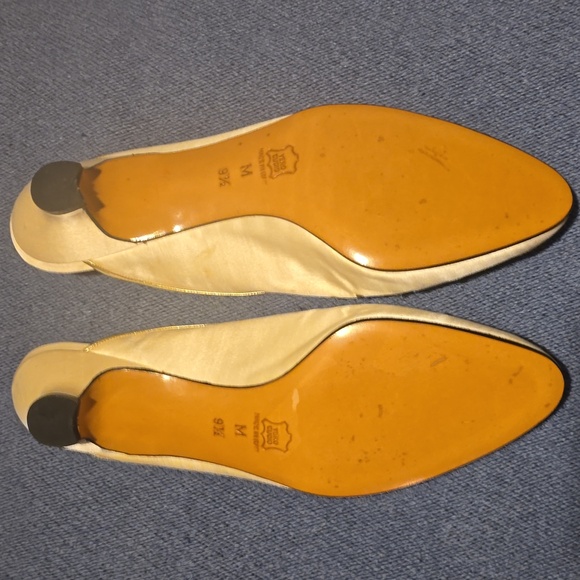 Yves Saint Laurent Gold and Cream Embroidered Mules - Picture 7 of 9